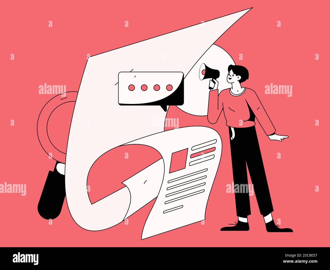 Personnel doing job interview flat vector concept operation hand drawn illustration Stock Vector