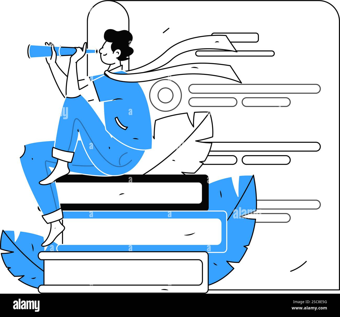 Personnel doing job interview flat vector concept operation hand drawn illustration Stock Vector
