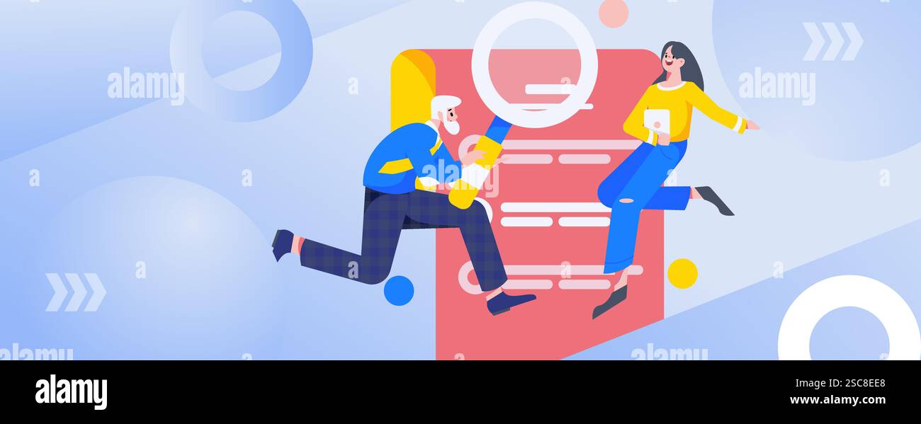 Personnel doing job interview flat vector concept operation hand drawn illustration Stock Vector