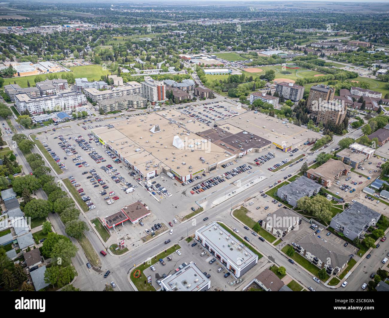 City mall suburb above aerial hi-res stock photography and images - Alamy