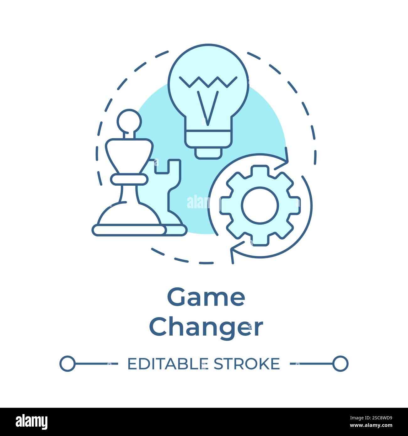 Game changer soft blue concept icon Stock Vector