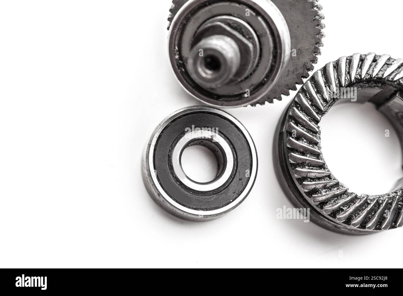 Gear metal wheels, isolated on white background Stock Photo - Alamy