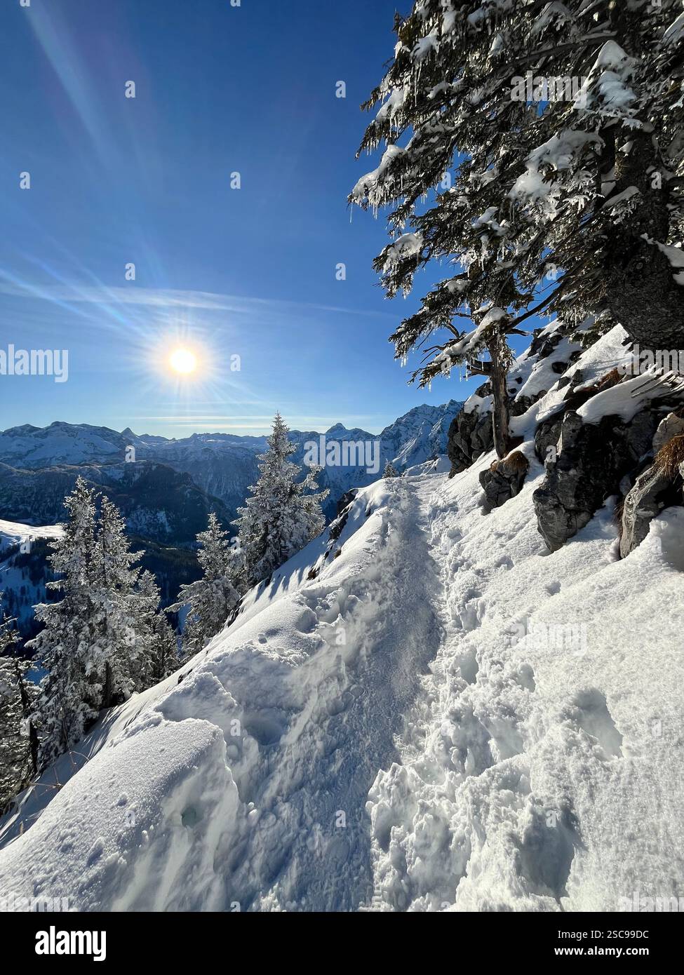 Winter hikes in the alps - Smartphone Captured Stock Image