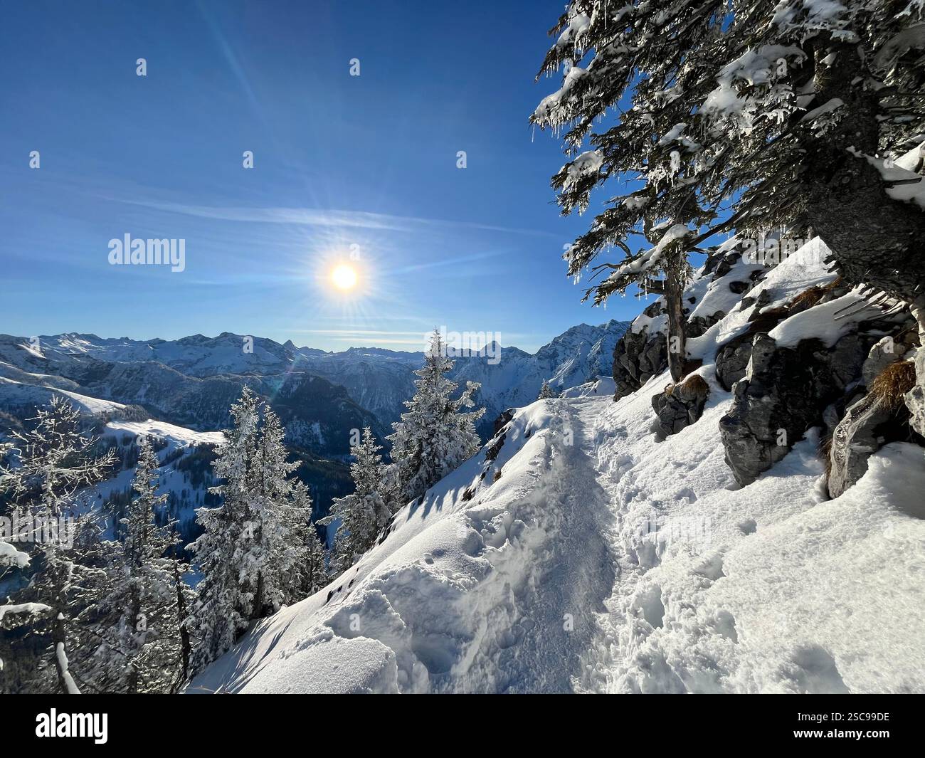 Winter hikes in the alps - Smartphone Captured Stock Image