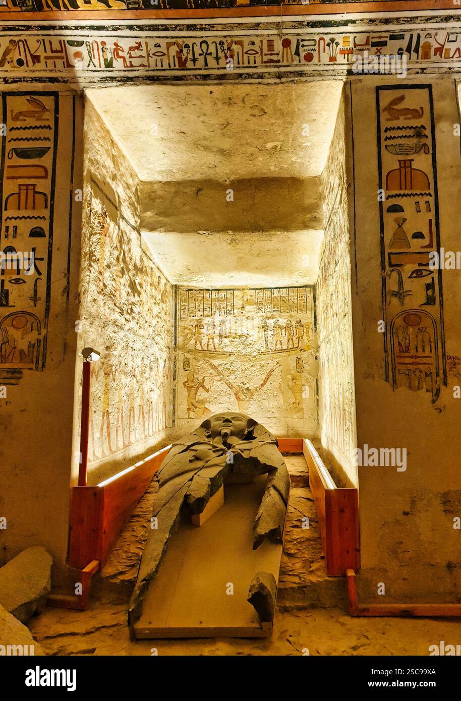 Mummiform Mummiform stone sarcophagus of Ramesses VI, shattered in antiquity in ...