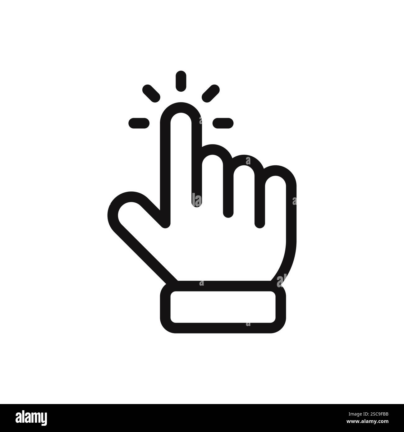 Hand cursor icon. Pointer clicking symbol. Vector illustration Stock ...