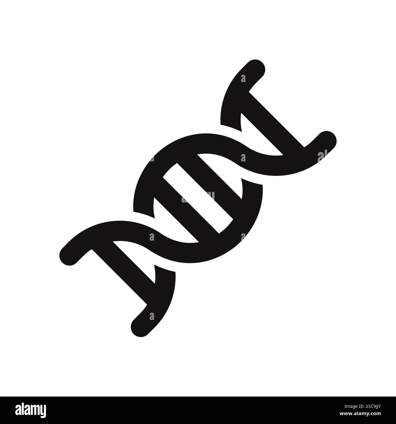 DNA or chromosome icon. Spiral molecule symbol. Vector illustration ...
