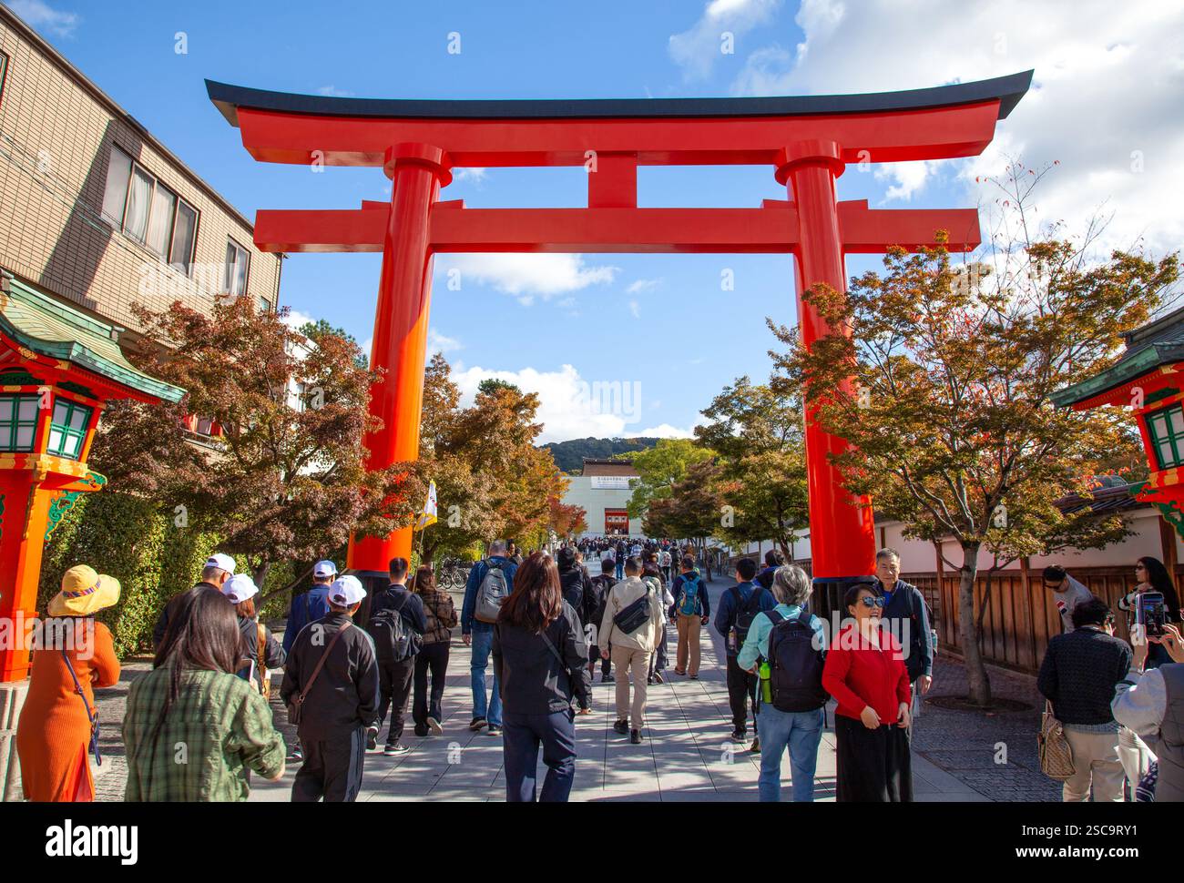 Torii gate at Fushimi Inari Taisha Shrine in Kyoto, Japan Stock Photo ...
