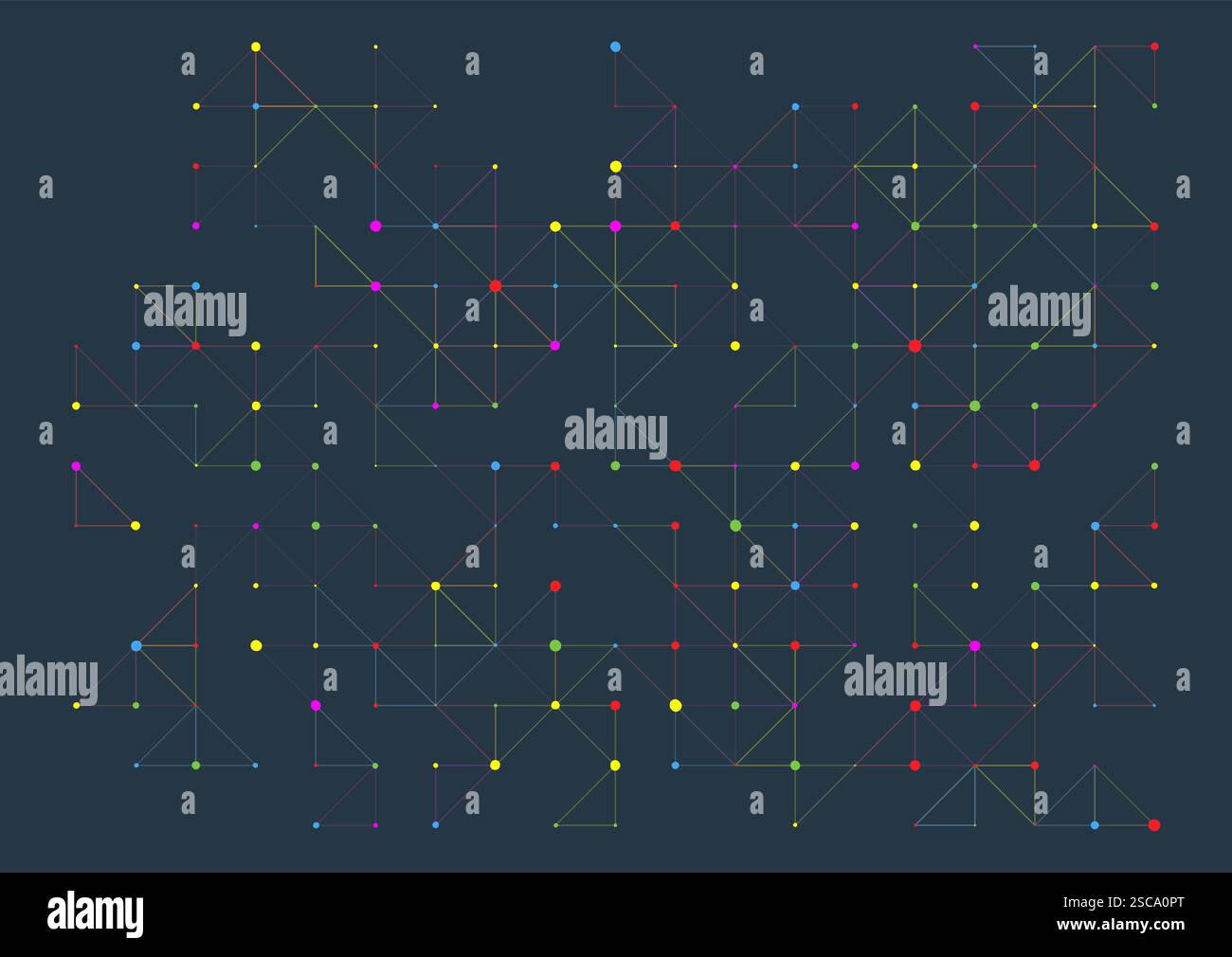 Abstract background with a low poly design multi coloured dots Stock Vector