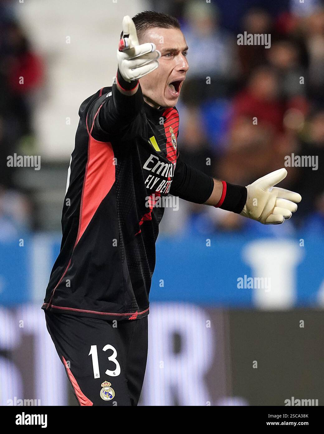 Real Madrid's Andriy Lunin during Spanish Kings Cup Round of 8 match