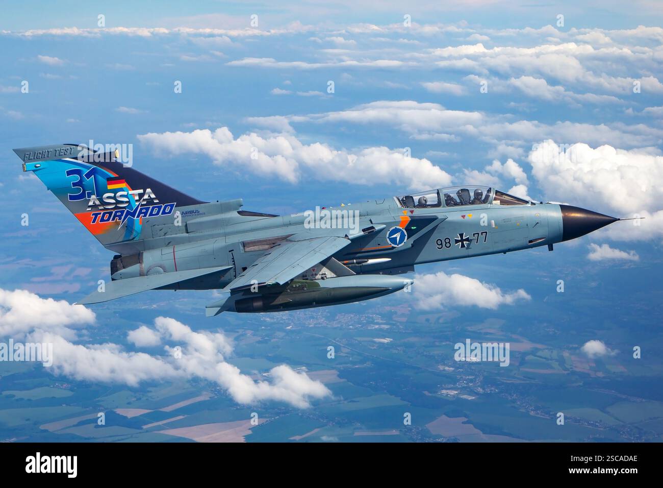 A German Air Force Panavia Tornado performing an aerial maneuver during ...