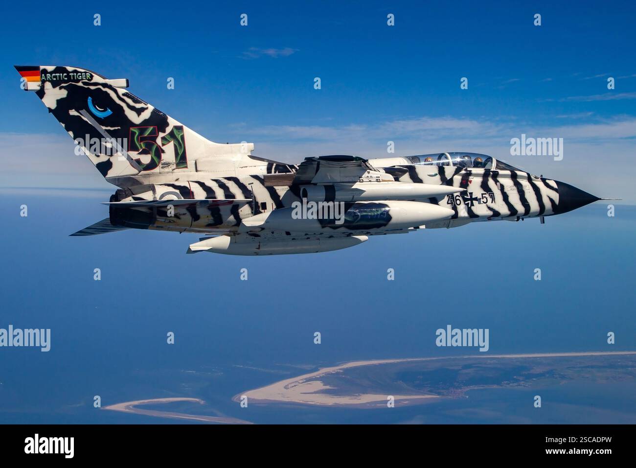 A German Air Force Panavia Tornado in flight during an air-to-air photo ...
