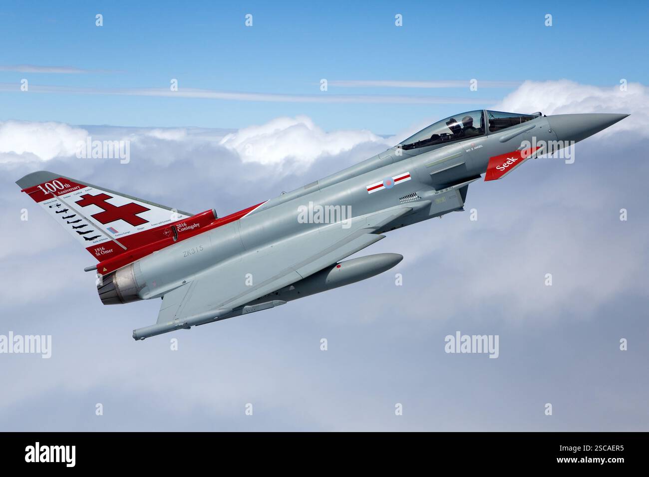 Royal Air Force Eurofighter Typhoon performing a high-speed air ...