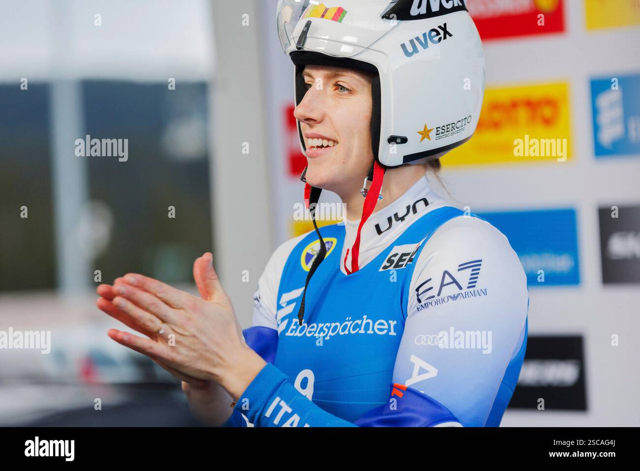 Verena Hofer (ITA, Italien) in der Leaders Box, 25.01.2025, Oberhof (Deutschland), Eberspächer Luge World Cup Oberhof II Stock Photo