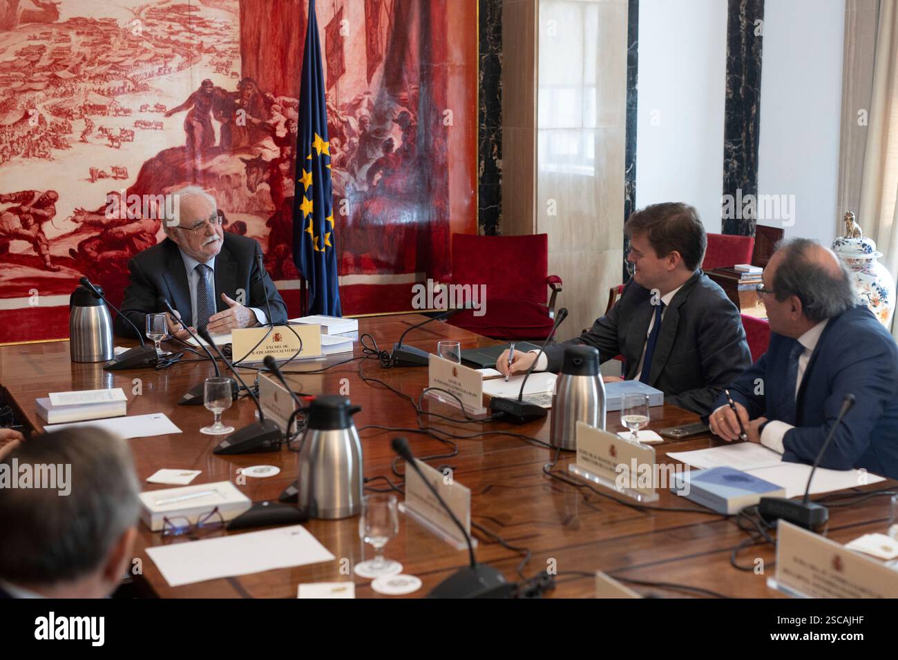 The president of the Central Electoral Board, Eduardo Calvo, during a