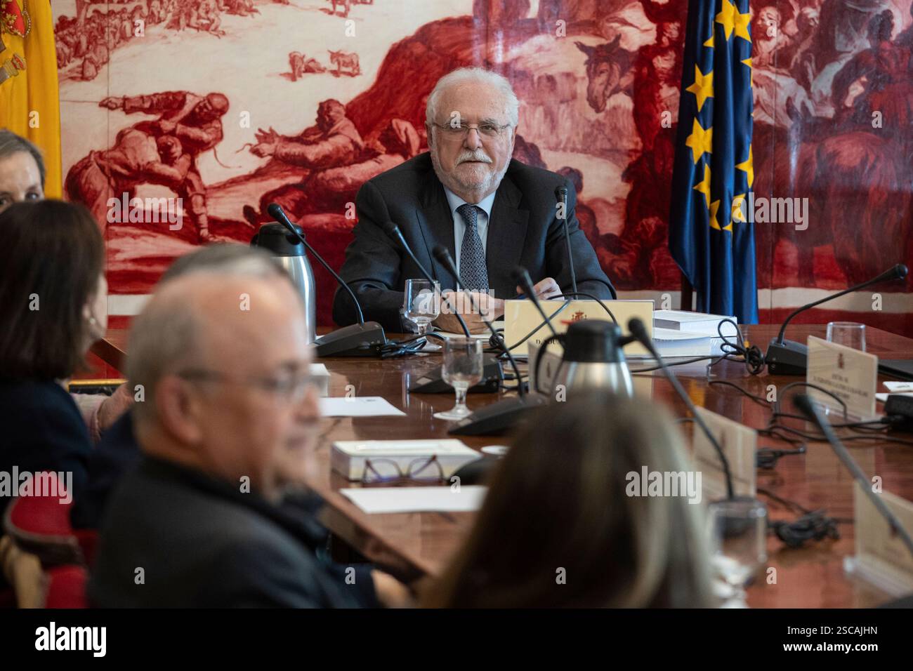 The president of the Central Electoral Board, Eduardo Calvo, during a
