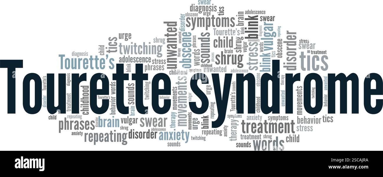 Tourette Syndrome word cloud conceptual design isolated on white ...