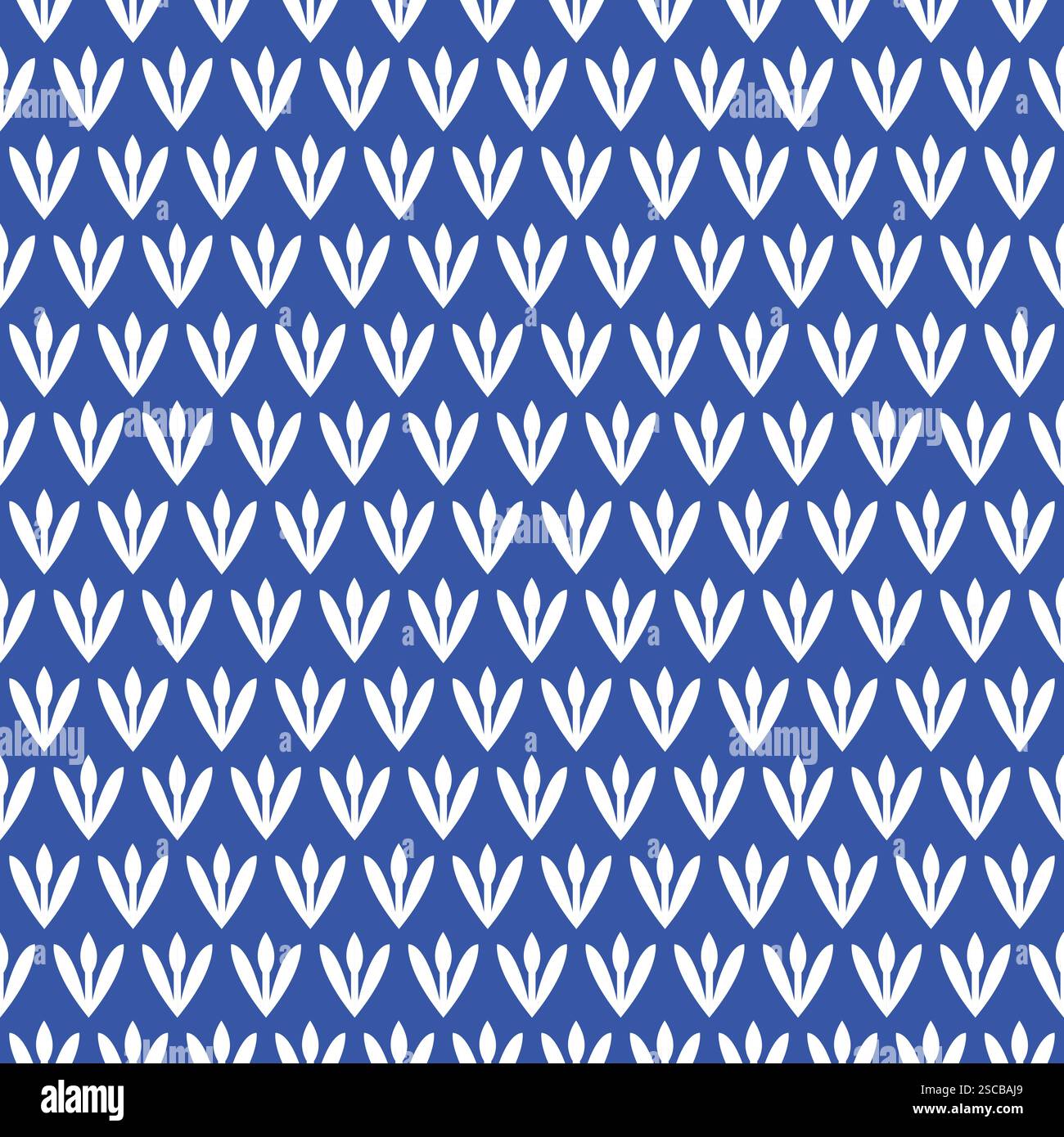 Fleur de lis seamless pattern. White on blue background. Stock Vector