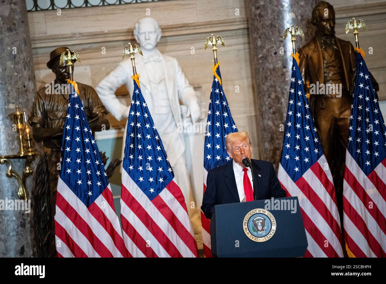 U.S. President Donald Trump speaks at the National Prayer Breakfast, at ...