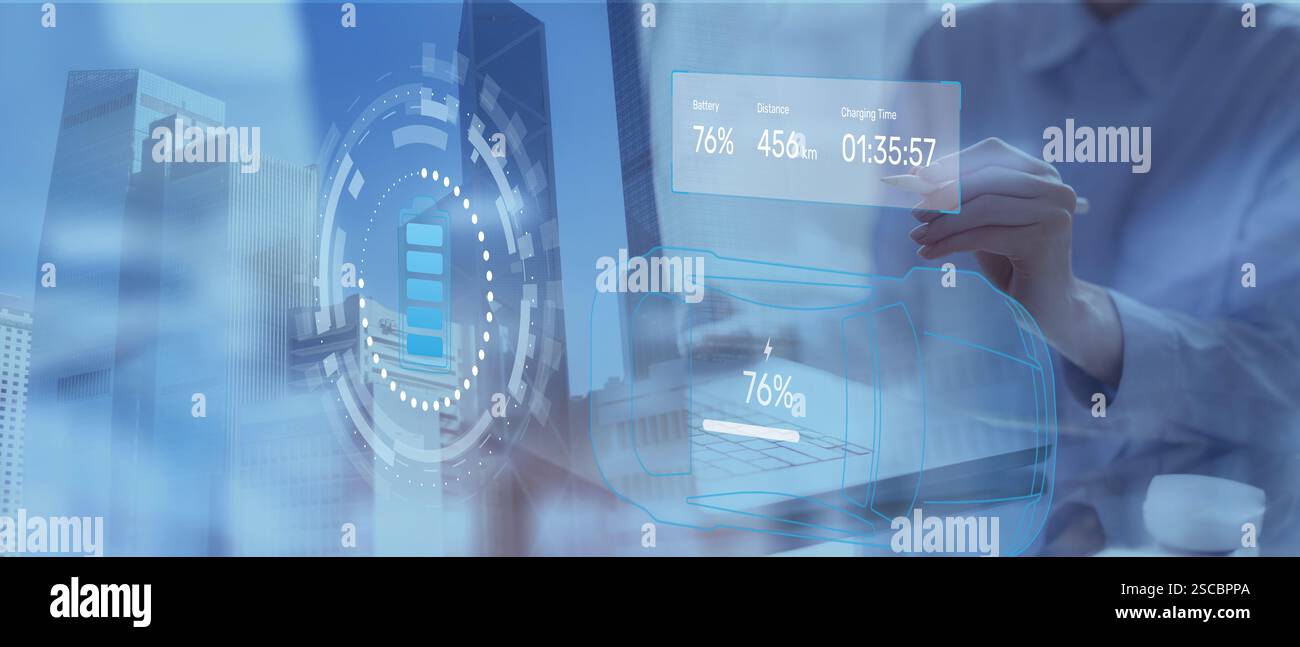Electric Vehicle Battery Monitoring Dashboard Stock Photo - Alamy