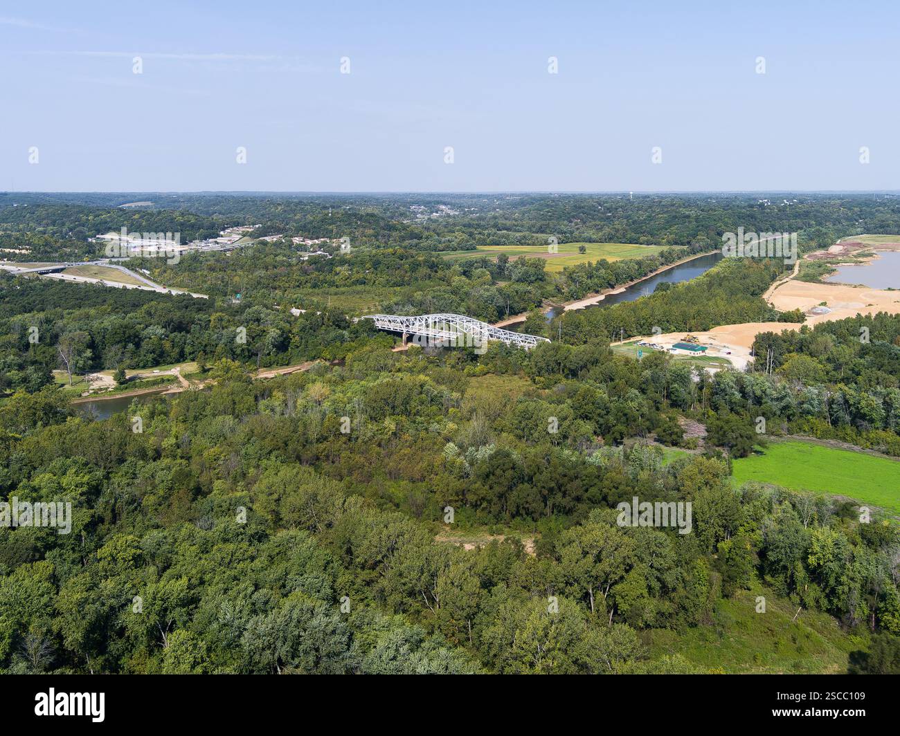 Aerial views of the Meramec river area Stock Photo
