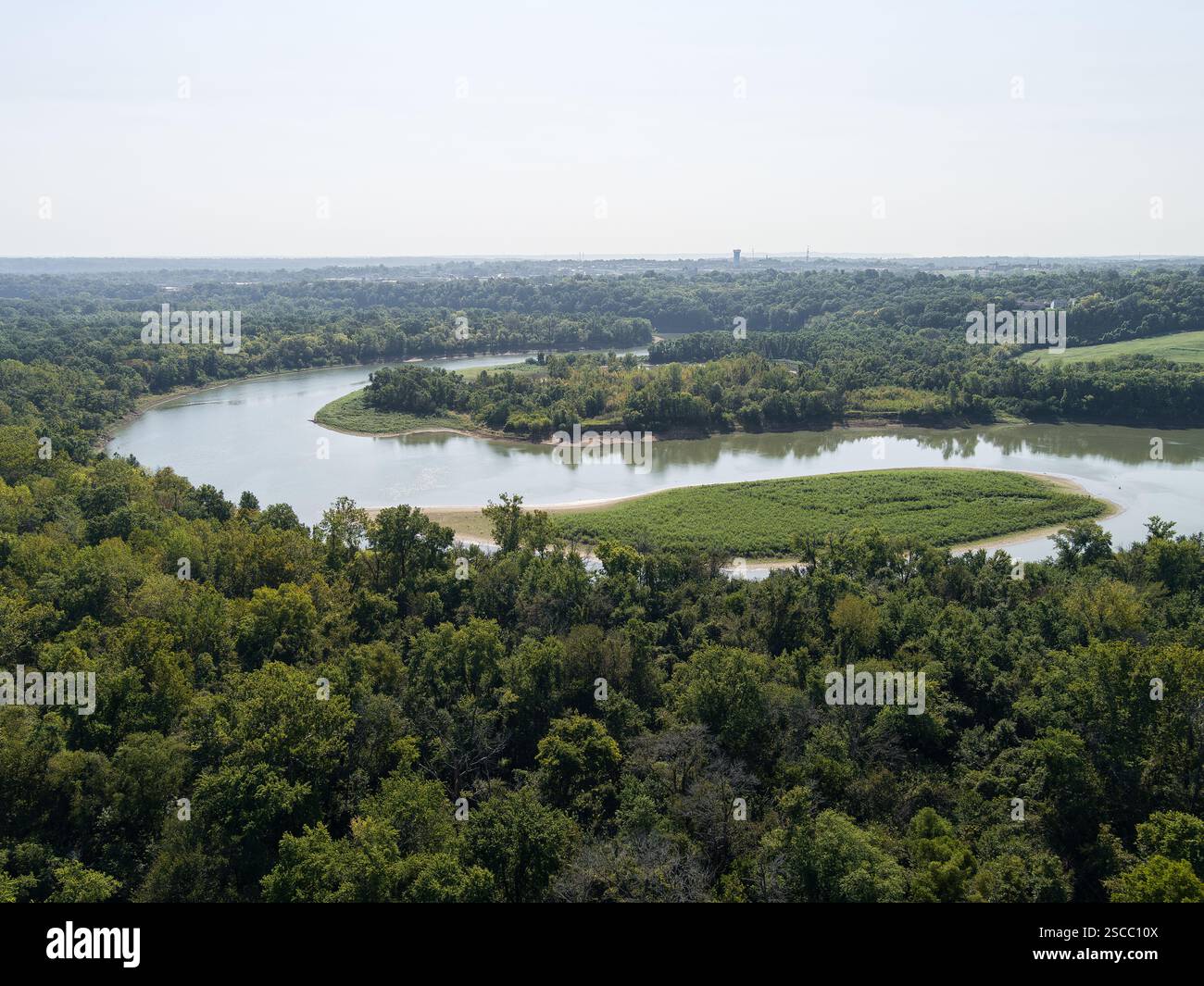 Aerial views of the Meramec river area Stock Photo