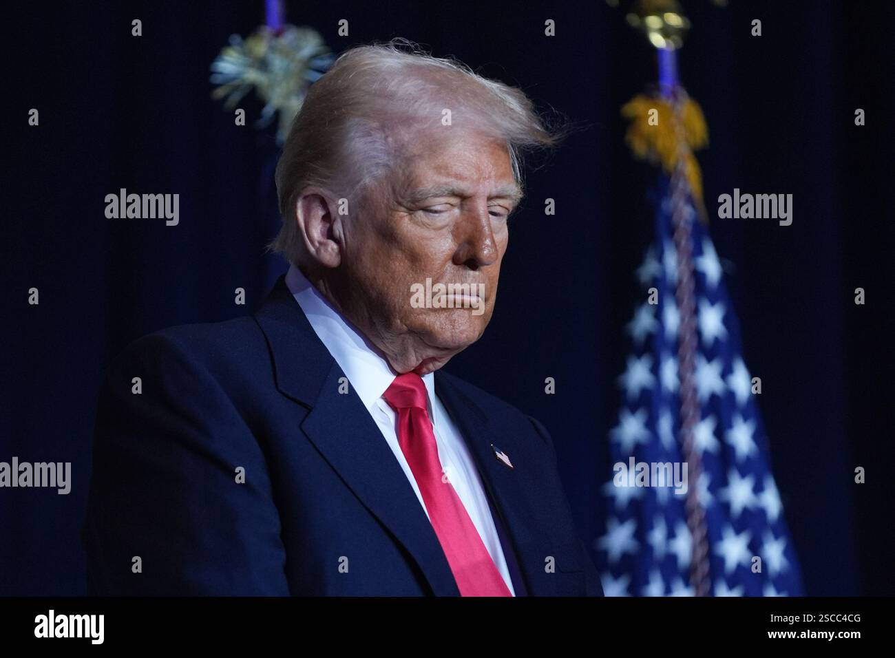 President Donald Trump attends the National Prayer Breakfast at ...