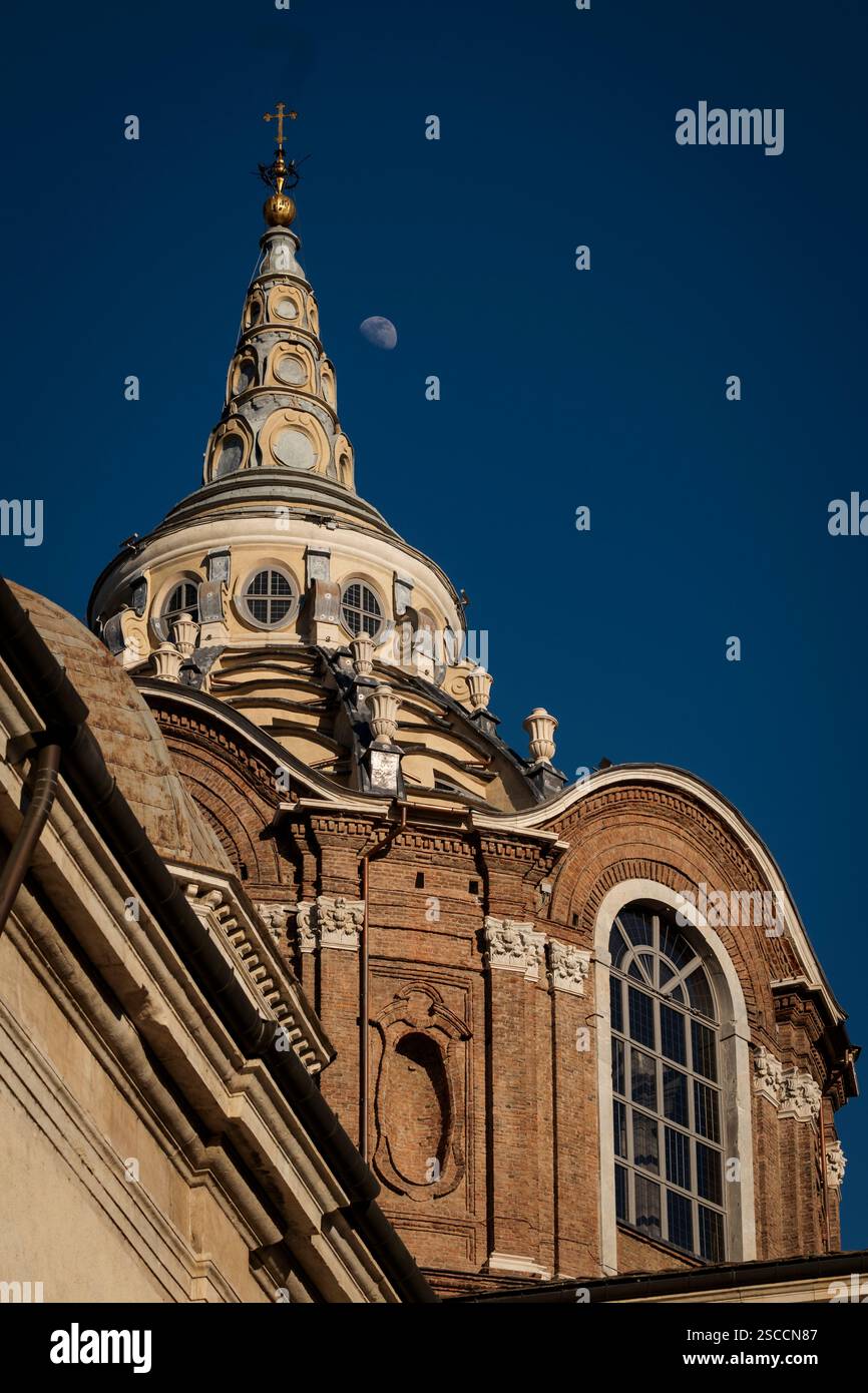The Saint John Cathedral of Turin, hosts the Guarino Guarini Chapel of the Holy Shroud. Stock Photo