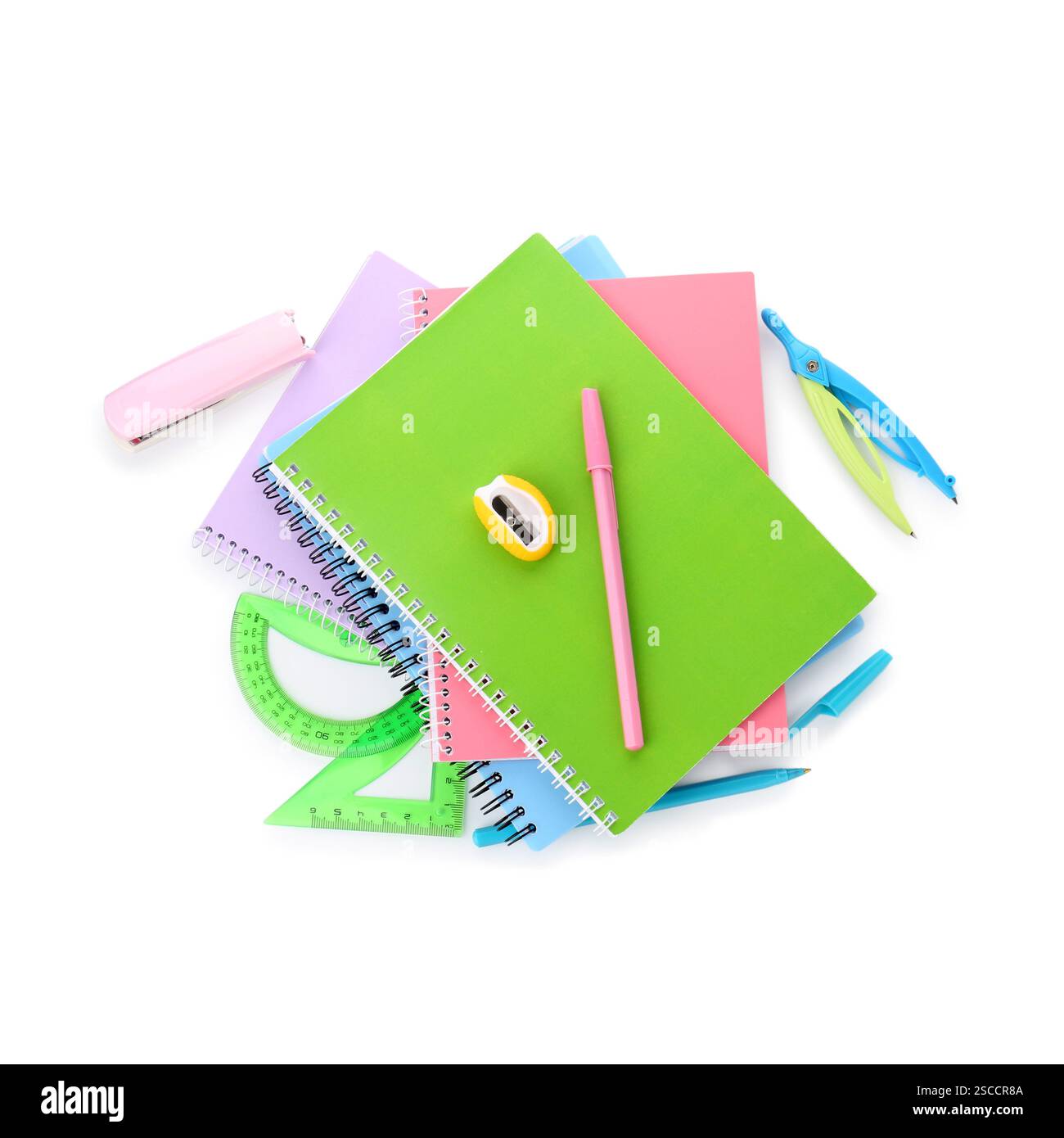 Notebook With Homework Doing homework top view isolated hi-res stock photography and images ...