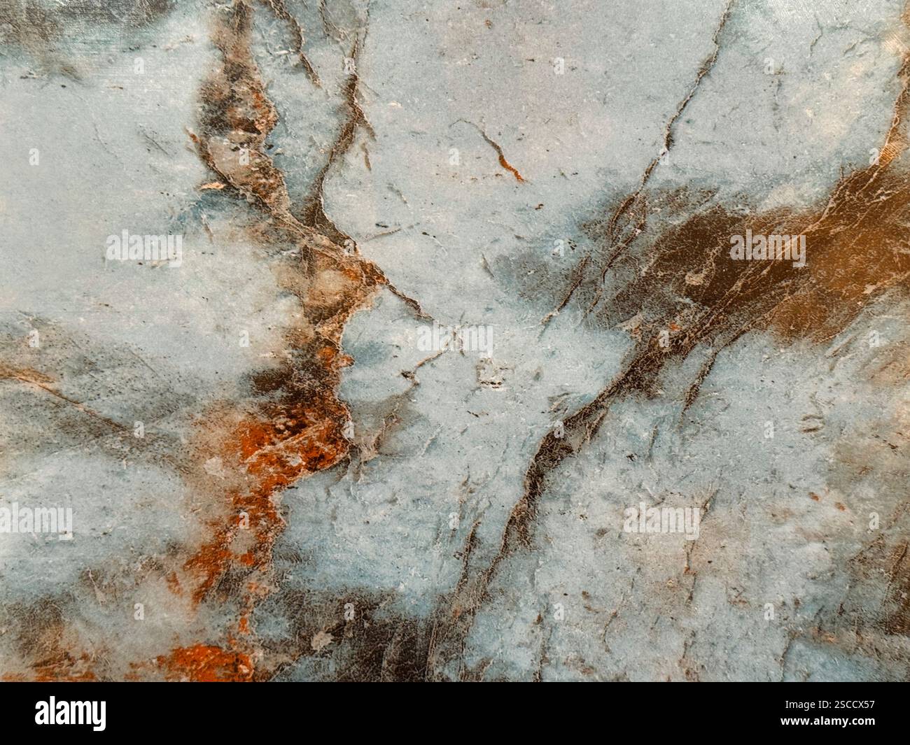 Natural light blue marble with dark golden red veins. Luxurious rare type blue natural marble ...