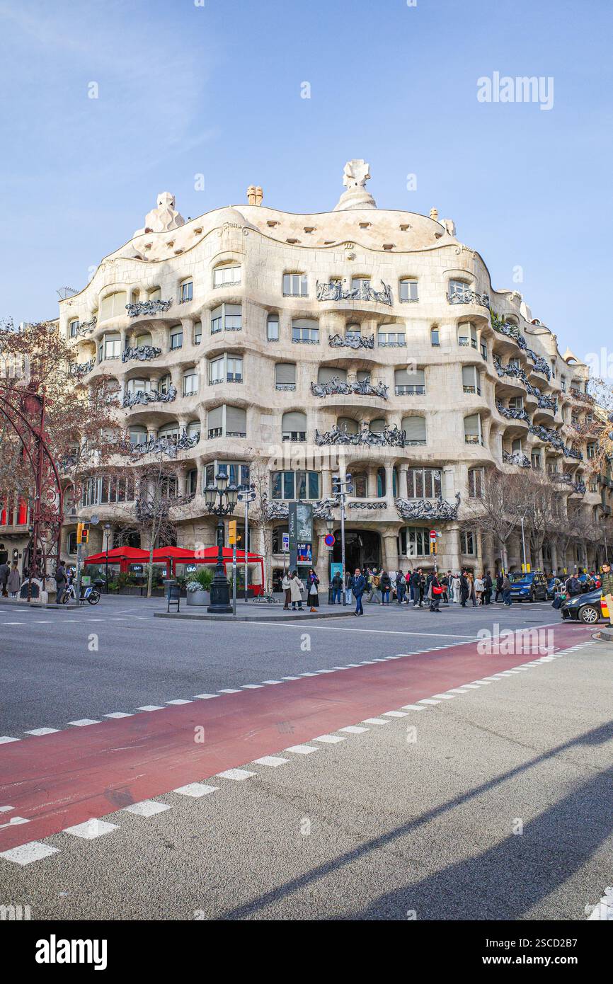 Barcelona Spain 2 Feb 2025 The Casa Mila Or La Pedrera Apartment barcelona-spain-2-feb-2025-the-casa-mila-or-la-pedrera-apartment