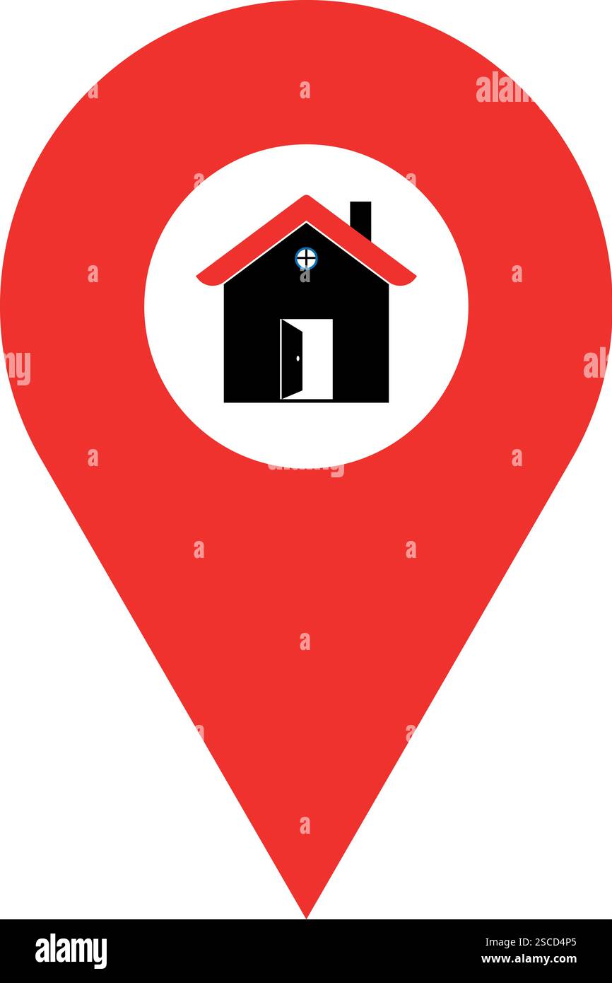 Home point location sign. Navigation signs and symbols. Stock Vector