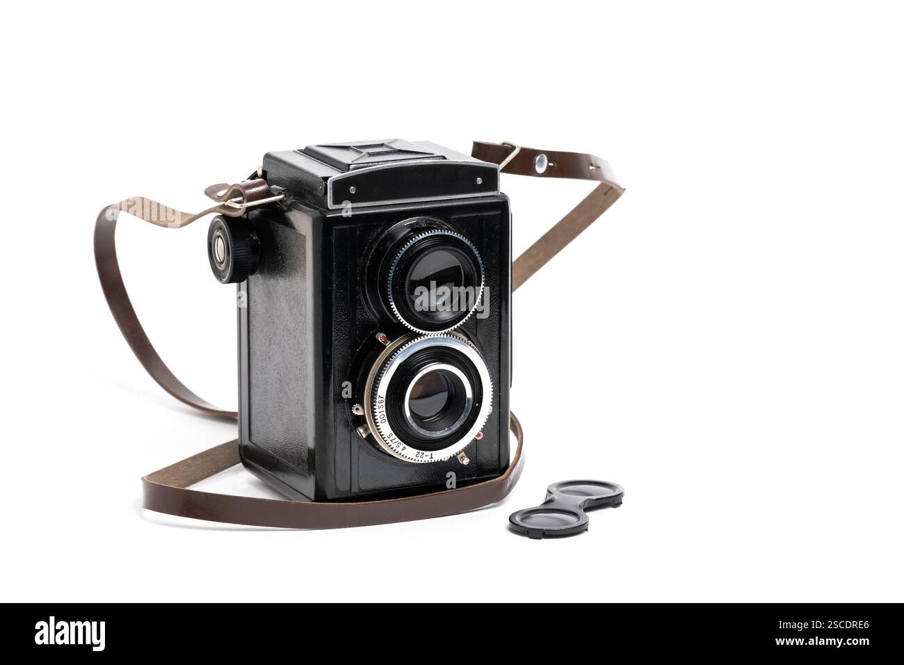 Vintage film camera isolated on white background Stock Photo - Alamy