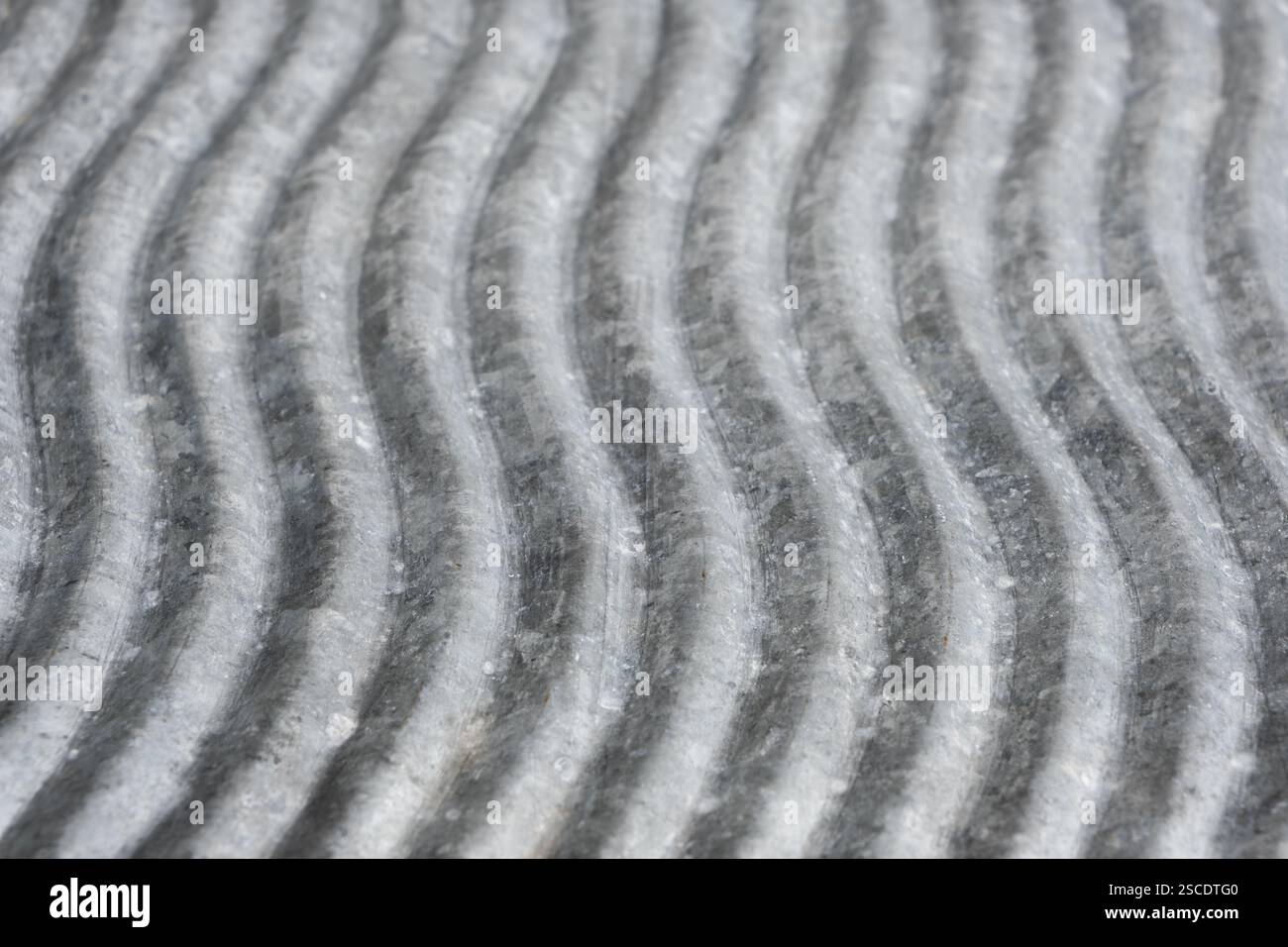 Closeup corrugated metal sheet background Stock Photo