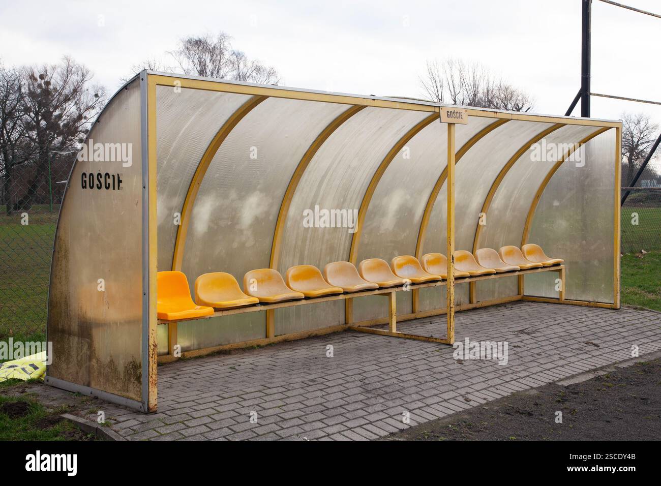 Stadion CKiS-u w Pruszczu Gdańskim - MKS Czarni Pruszcz Gdański Stock Photo