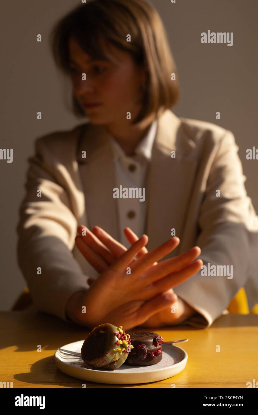 Refusing Dessert Refuses dessert hi-res stock photography and images - Alamy