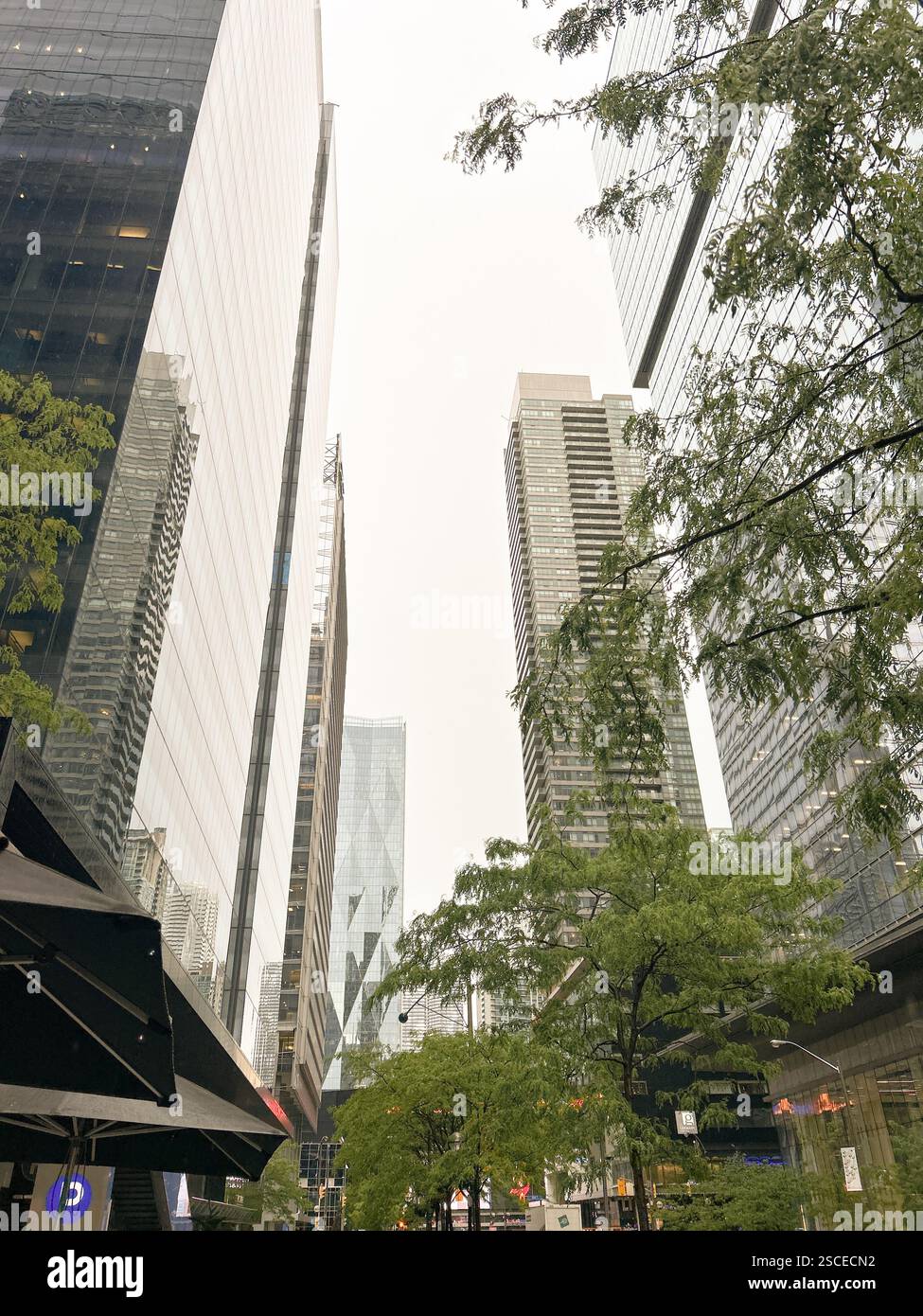 High Rise Buildings on Rainy Day | Toronto, Canada - Smartphone Captured Stock Image