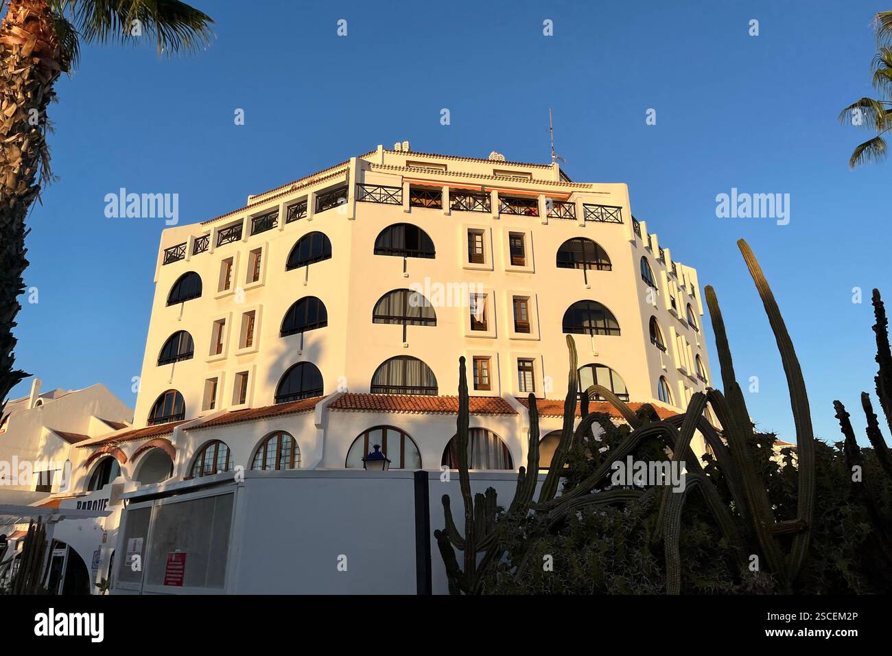 Parque Santiago II Apartment Complex in Playa de las Américas. Arona, Tenerife, Canary Islands, Spain. 15th January 2025. - Smartphone Captured Stock Image