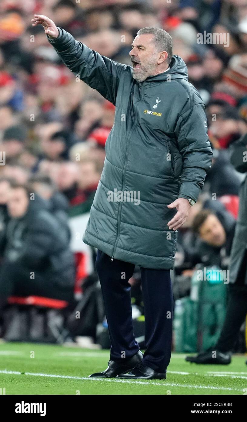 Tottenham Hotspur manager Ange Postecoglou reacts during the Carabao