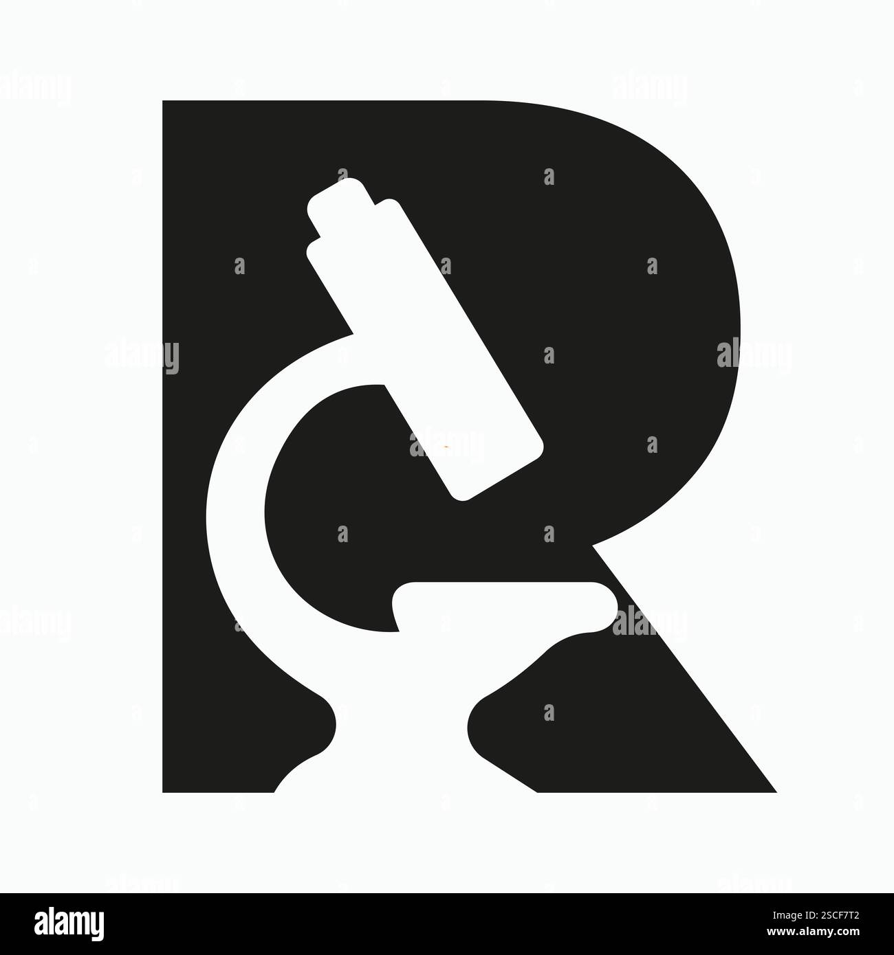 Letter R Microscope Symbol For Medical Experiment Sign Stock Vector ...