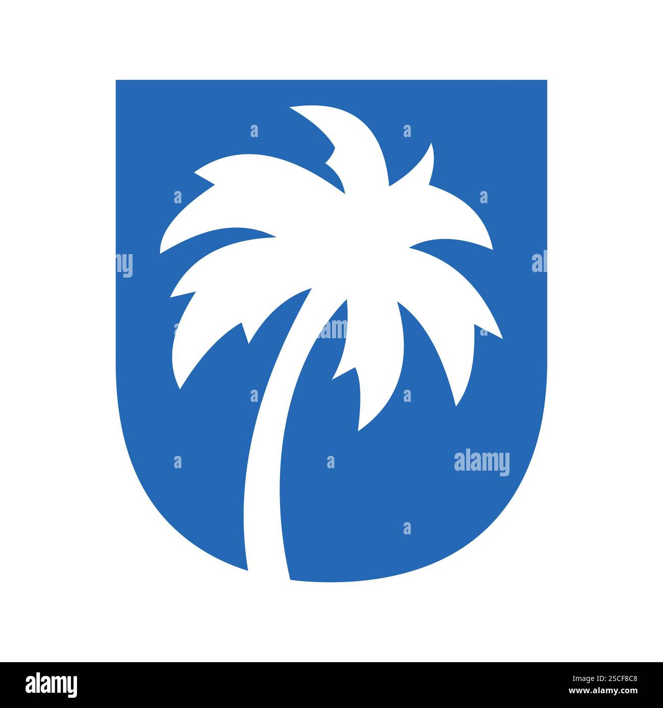 Initial Palm Tree On Letter U Stock Vector
