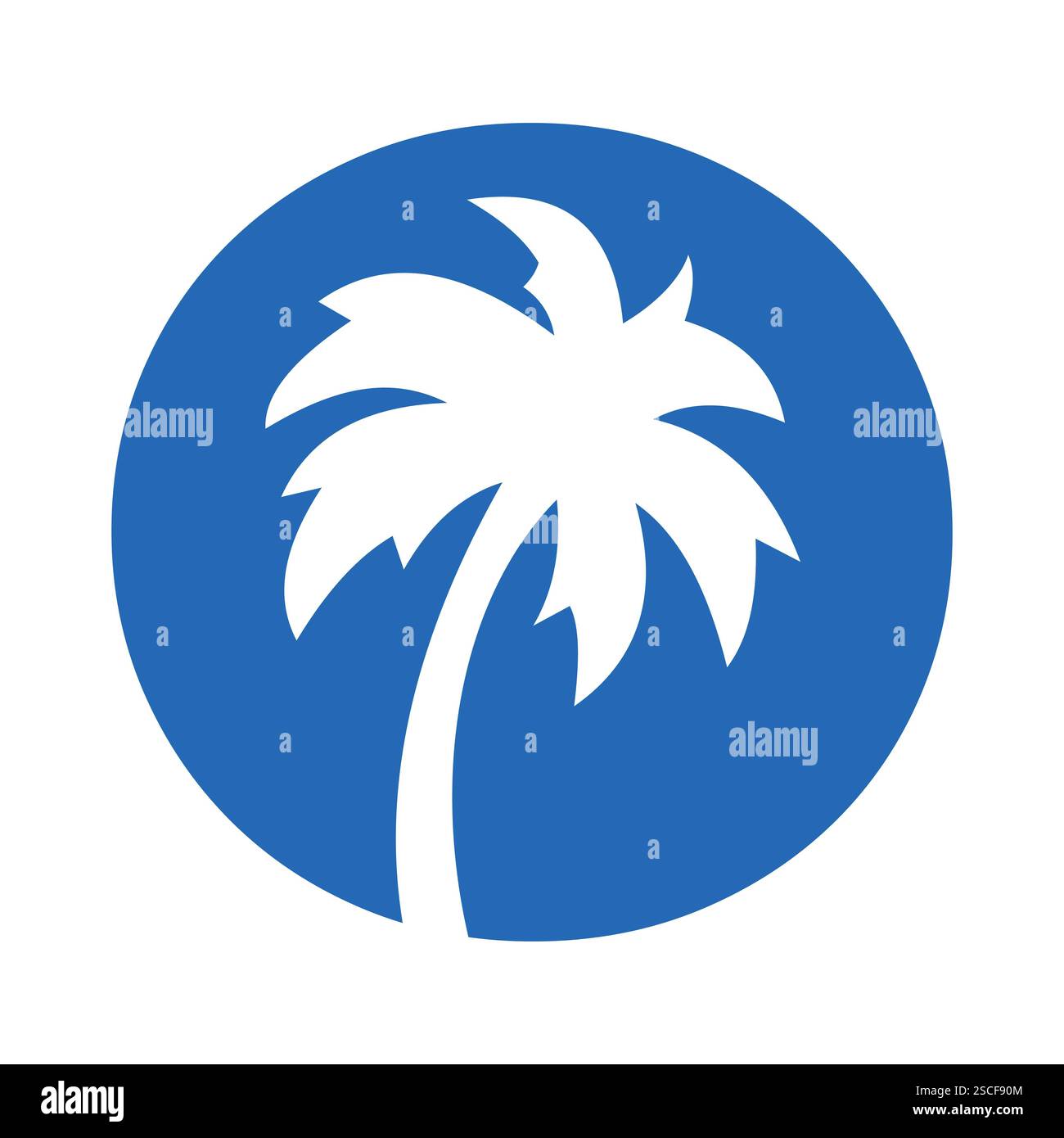 Initial Palm Tree On Letter O Stock Vector