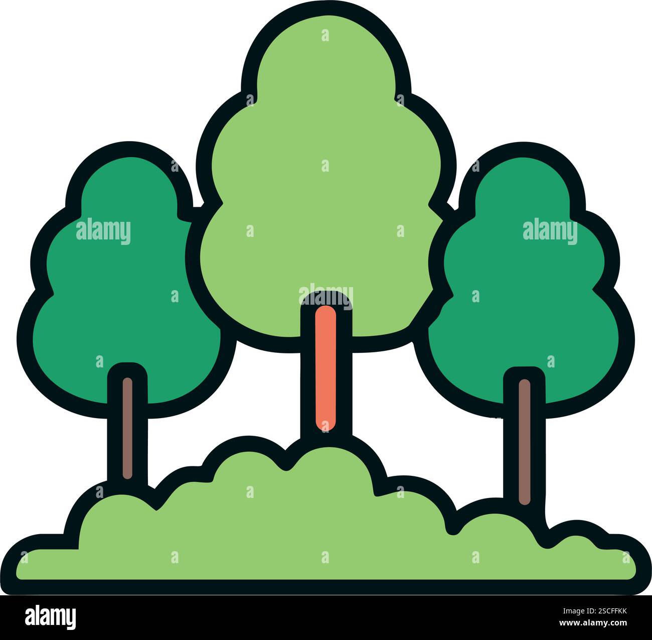 Lush green forest trees illustration Stock Vector Image & Art - Alamy