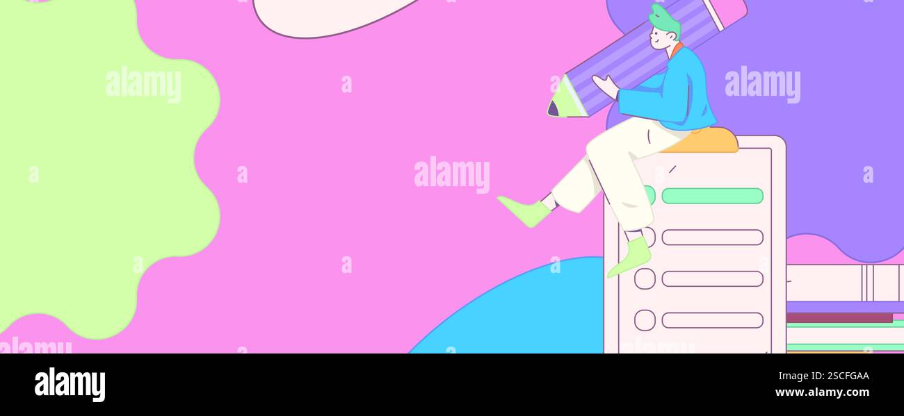 Check Off Character Check-in character flat vector concept operation hand-drawn ...