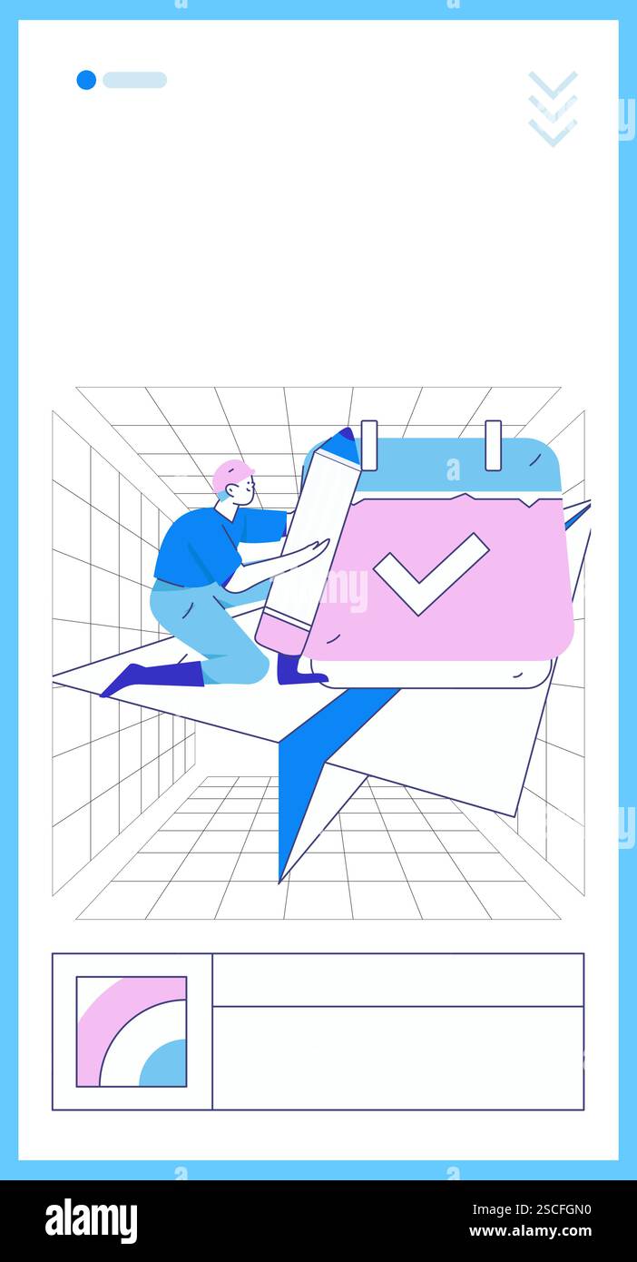 Check-in character flat vector concept operation hand-drawn ...