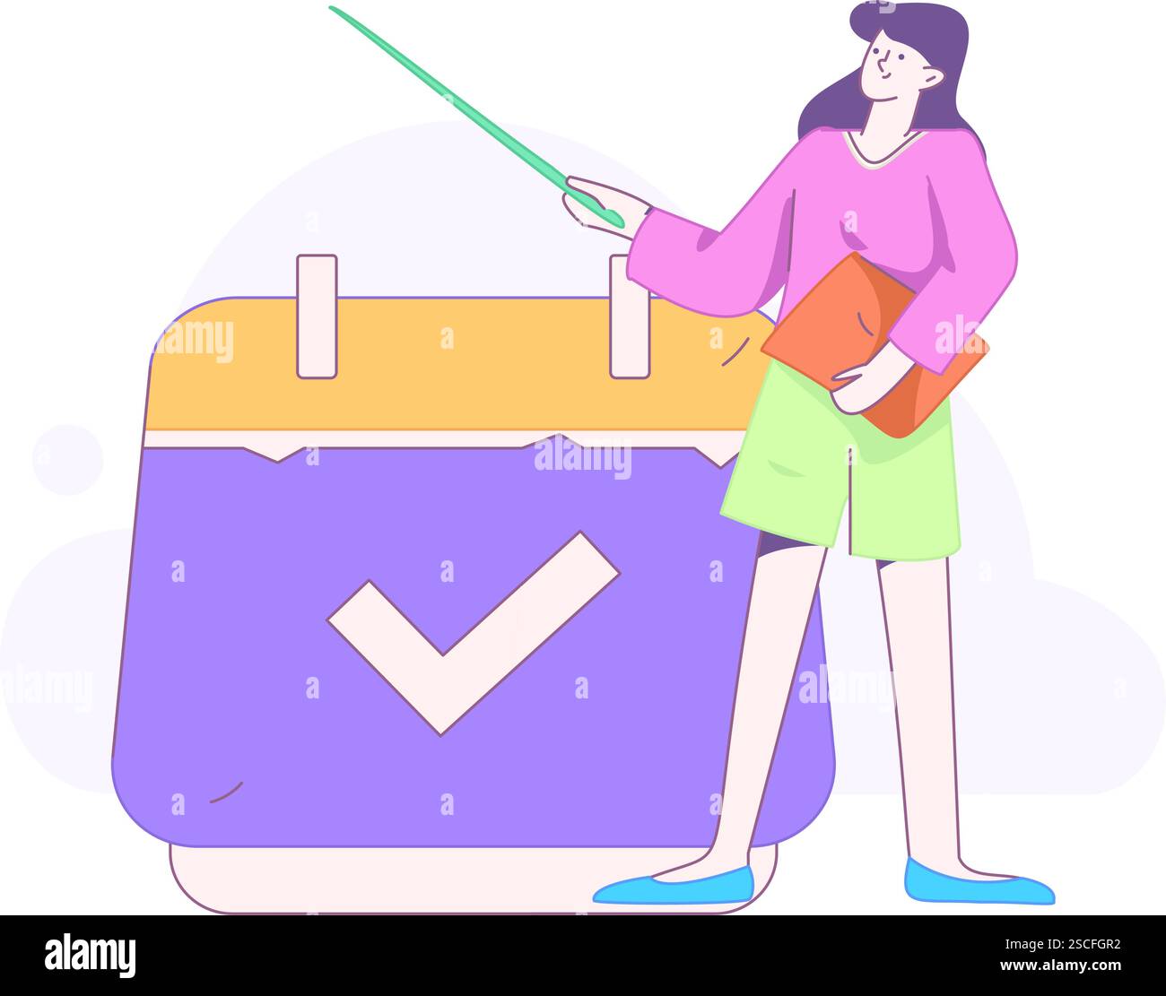 Check-in character flat vector concept operation hand-drawn ...