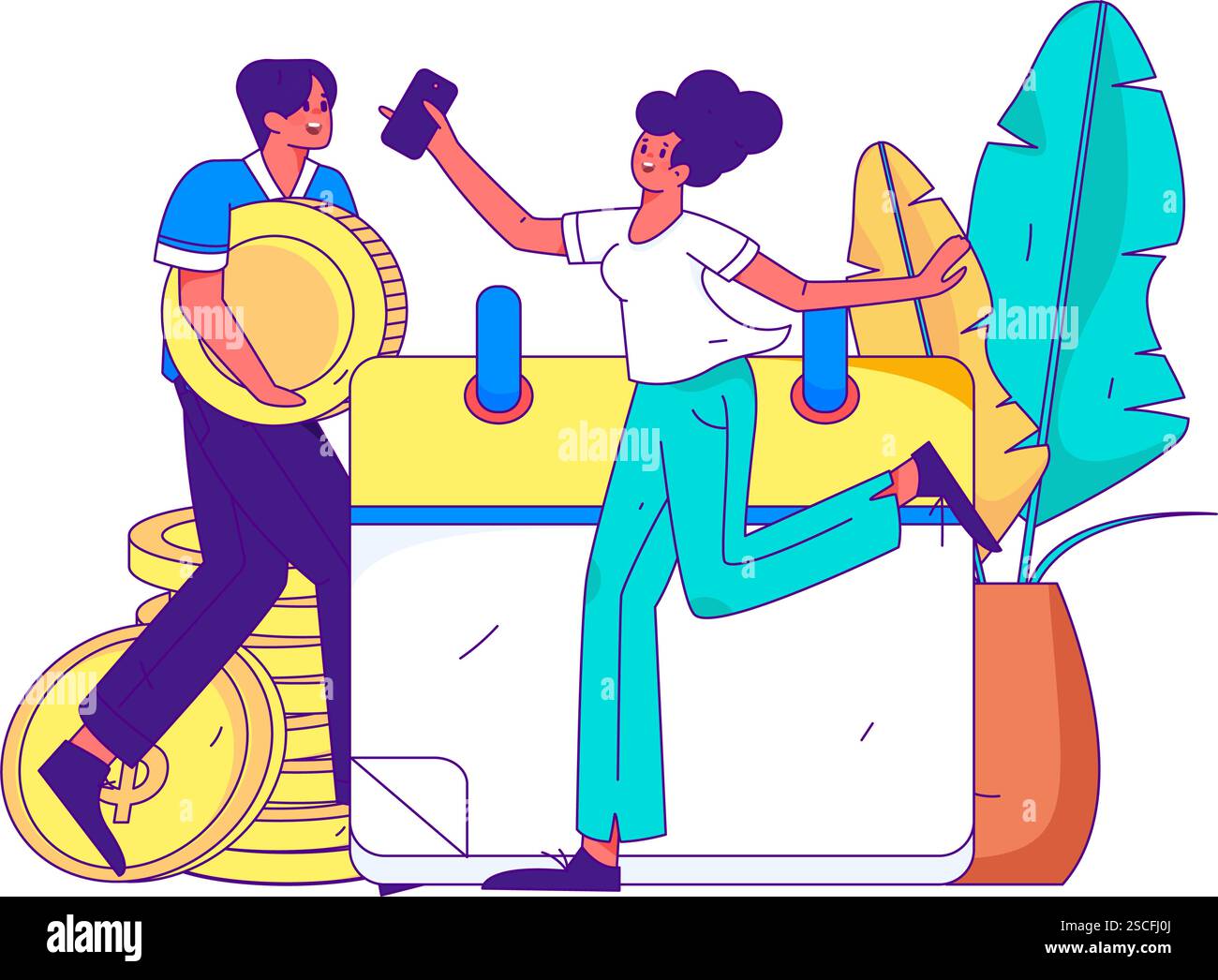 Check-in character flat vector concept operation hand-drawn ...