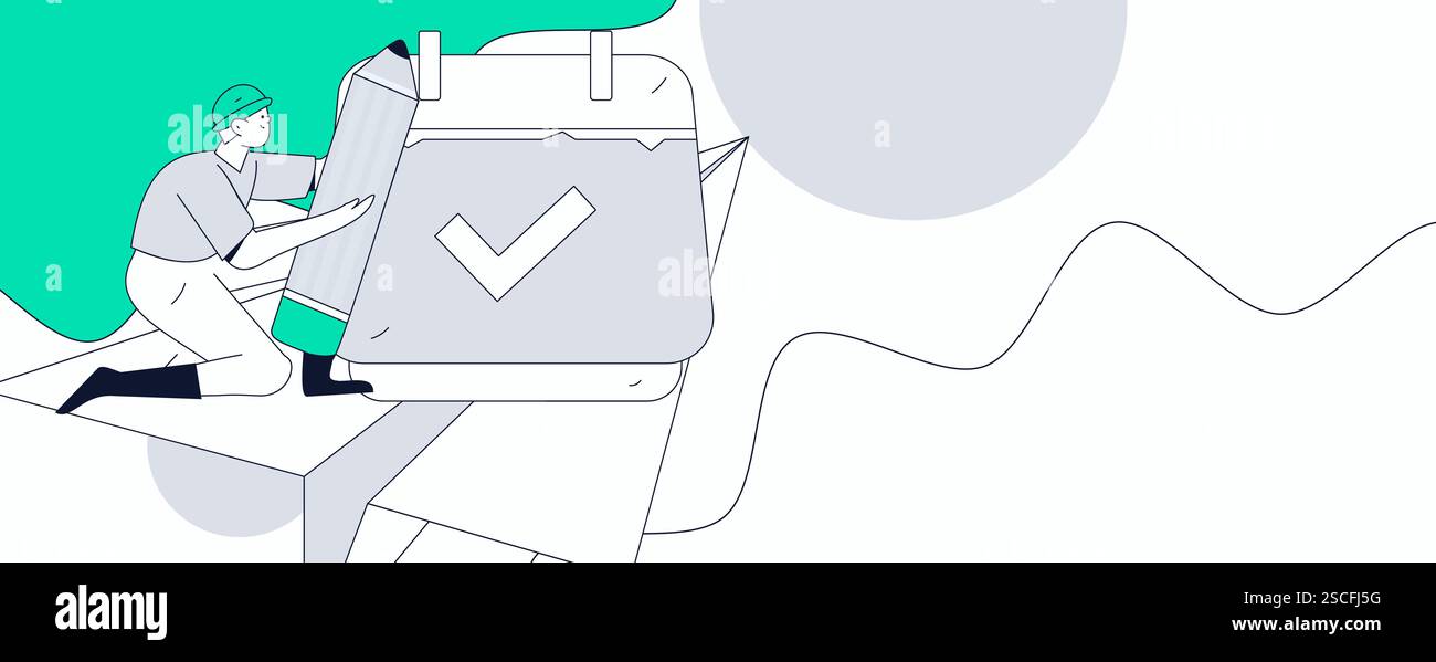 Check-in character flat vector concept operation hand-drawn ...