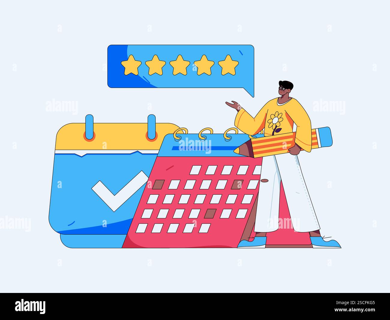 Check-in character flat vector concept operation hand-drawn ...