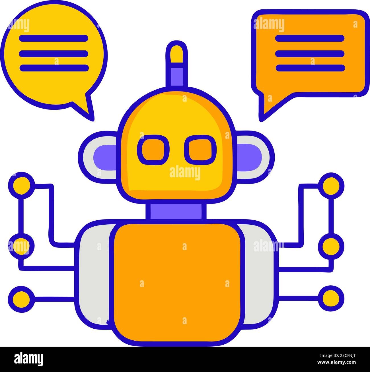 AI chatbot assistant technology illustration Stock Vector Image & Art ...